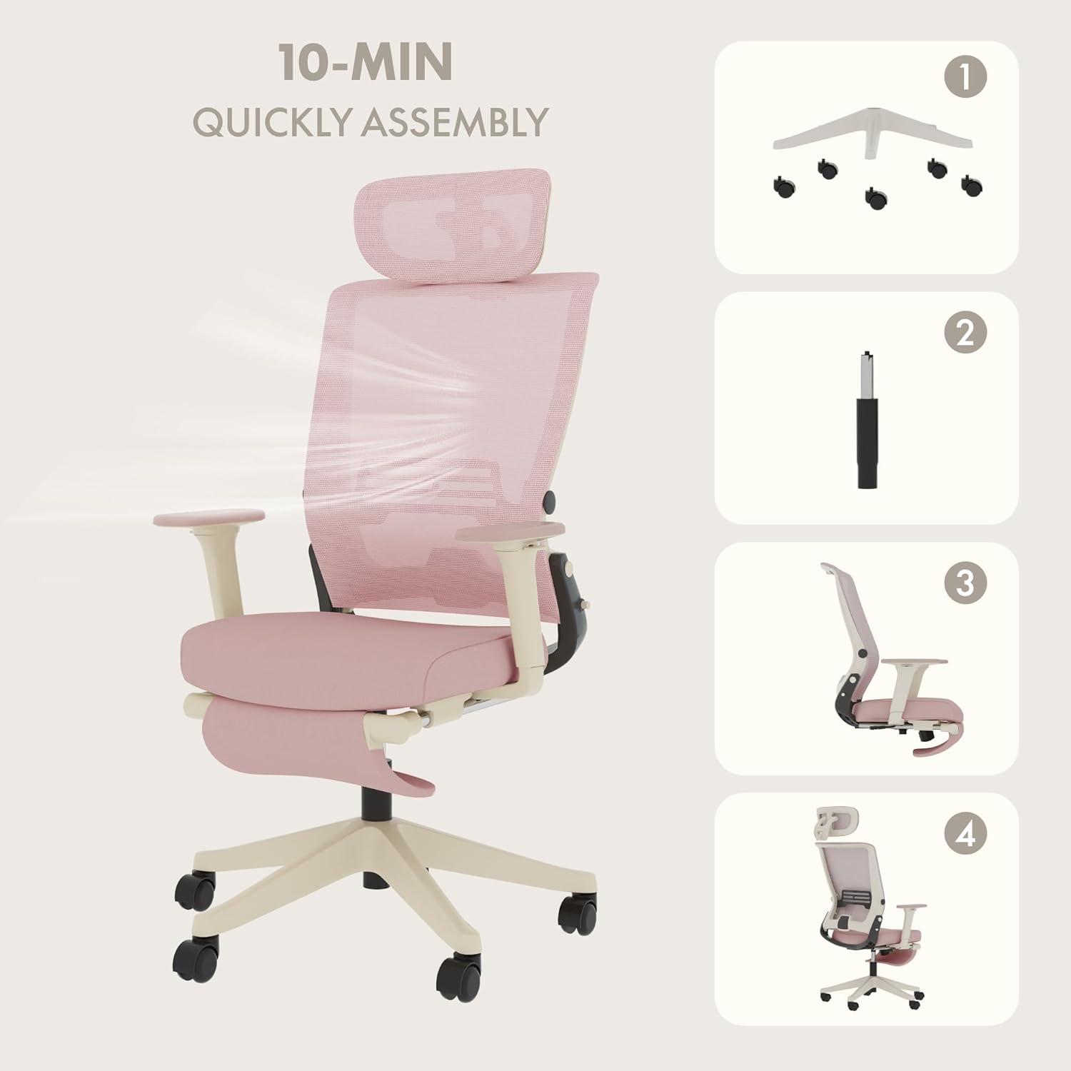 Ergonomische Bureaustoel -  Office Chair - Gamestoel - Volwassenen - Roze - FLEXISPOT