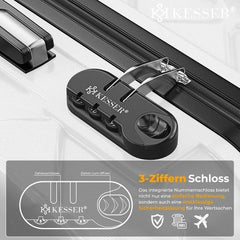 KESSER® Reiskoffer, koffer, handbagage, ABS, hardshellkoffer met cijferslot, kofferweegschaal en reisportemonnee, 360° wielen, rolkoffer voor business en reizen, trolley met telescoopstang