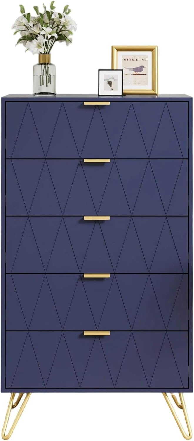 Commode - Dressoir - Ladekast - 60x34x110 cm - Donkerblauw - UEV