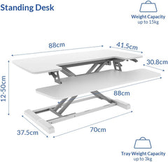 Monitor verhoger - Laptop verhoger - Bureau verhoger - 88x42 cm - Wit - M17MW - FLEXISPOT