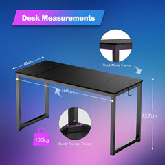 Bureau - Computerbureau - Computertafel - 160x60 cm - Zwart - SANODESK