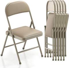 Klapstoelen - Vouwstoelen - Set van 6 - Eettafelstoelen - Khaki