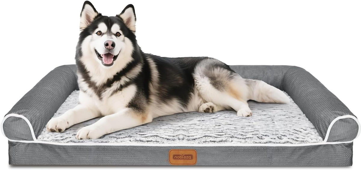 Hondenmand Orthopedisch - Hondenkussen - Hondenbed - Grijs - 127x91 cm - Nobleza •