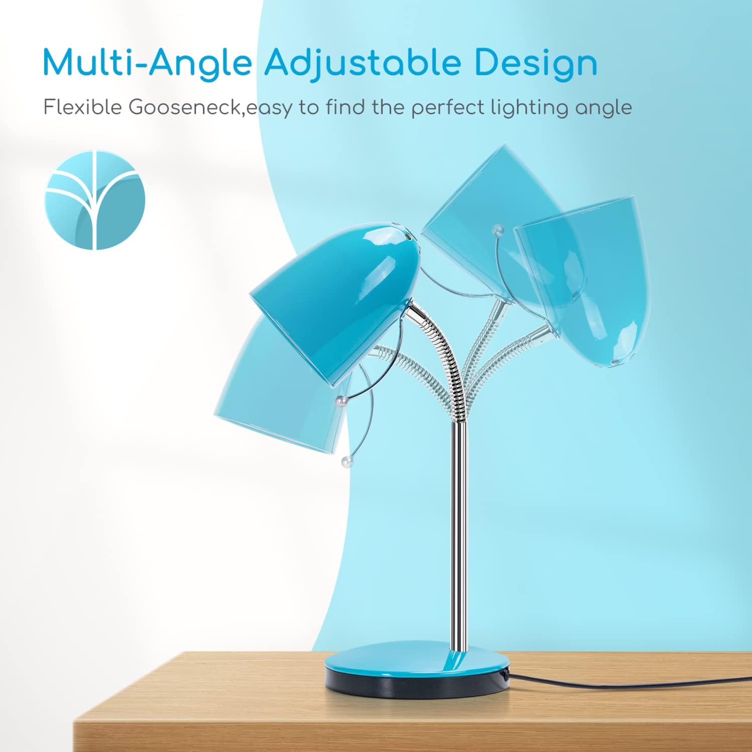 Tafellamp - Bureaulamp - Tafellamp slaapkamer - Blauw - Aigostar