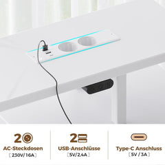 Bureau - Computertafel - Hoekbureau - 140x80 cm - Wit - Seventable