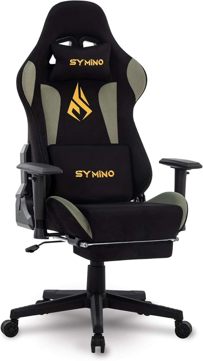 Ergonomische Bureaustoel -  Office Chair - Gamestoel - Volwassenen - Zwart/Groen - Symino