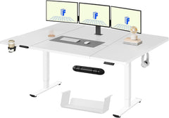 Zit sta bureau - Elektrisch - Verstelbaar - 180x80 cm - Wit - QE1W - FLEXISPOT