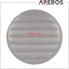 Arebos Thermoafdekking voor whirlpools | grijs | whirlpoolaccessoires voor zwembaden | opblaasbare afdekking | Ø 167 cm