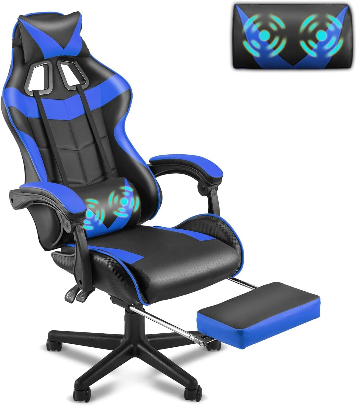 Ergonomische Bureaustoel -  Office Chair - Gamestoel - Volwassenen - Blauw - ST