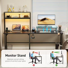 Gaming bureau - Gaming desk - Hoekbureau - 150x50 cm - Zwart - HLDIRECT