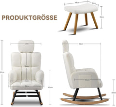 Schommelstoel - Fauteuil met armleuning - Relaxfauteuil - Relaxstoel - Beige - COMHOMA