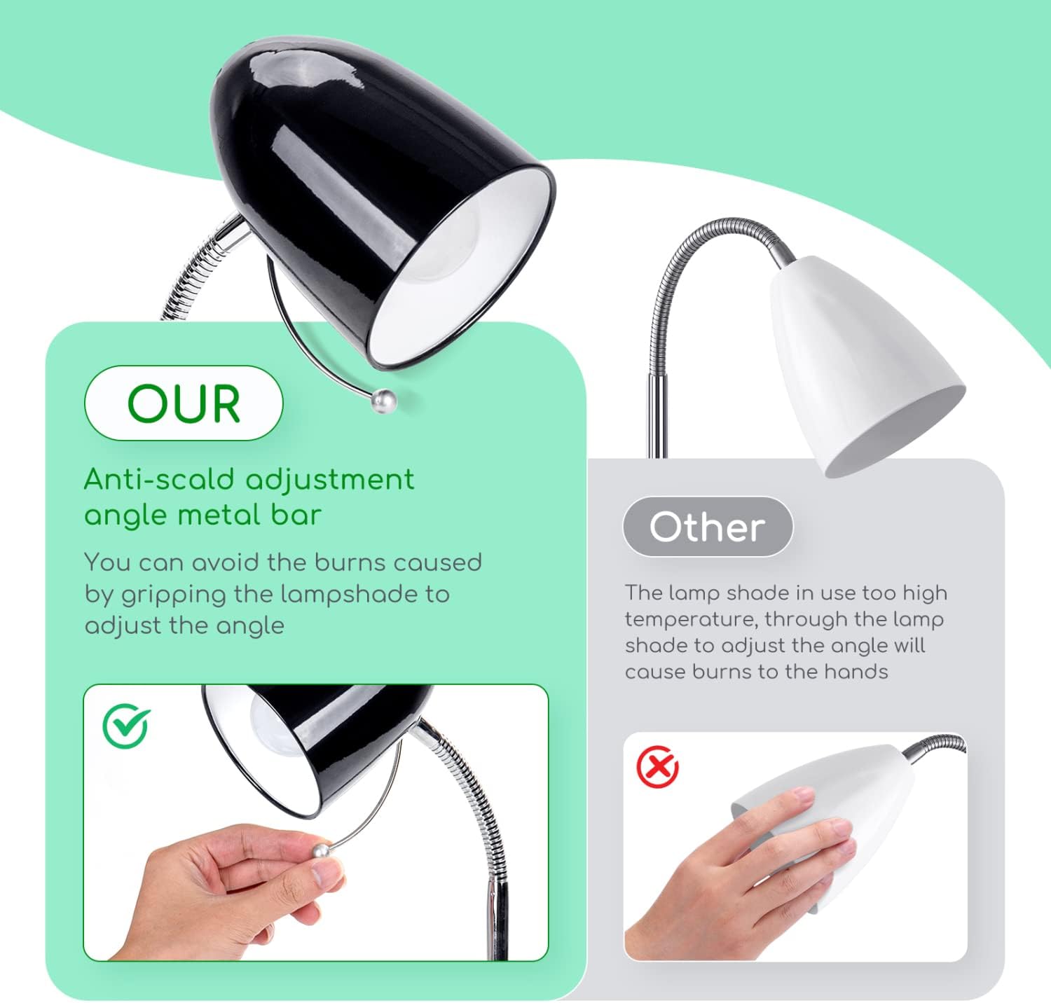 Tafellamp - Bureaulamp - Leeslamp - Zwart - Aigostar