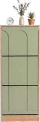 UEV Smalle schoenenkast met 3 kleppen, modern schoenenrek (groen)
