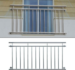Franse balkonreling - Balustrade - 90x128 cm - Zilver - ECD Germany