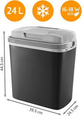 TZS First Austria - Thermoelektrische koelbox 24L - 3-voudige voeding incl. USB-C PD 3.0-52W koelen & verwarmen - auto & camping - zwart/grijs