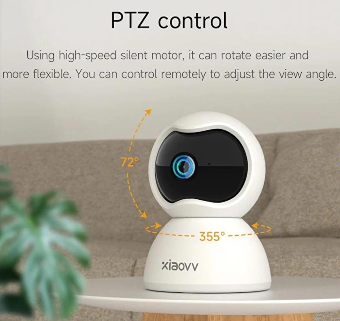 Xiaovv 2K Bewakingscamera voor binnen - Huisdiercamera - Nachtzicht - Bewegingsdetectie - Zwart