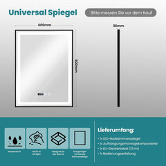 Badkamerspiegel met verlichting - Wandspiegel - 60x80 cm - YU YUSING