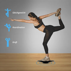 Balansplateau - Balansbord - Ø 35.5 cm - Zwart-Geel