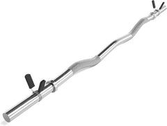 ScSPORTS® SZ stang - 120 cm, 30/50 mm, tot 110 kg belastbaar, gekarteld, chroom, zilver - lange halterstang, curlstang, curlstang, curlstang, SZ-curlstang