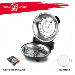 Elektrische Pizzaoven - Keramische steen - 420°C - 1200W - Zwart - KLAIF