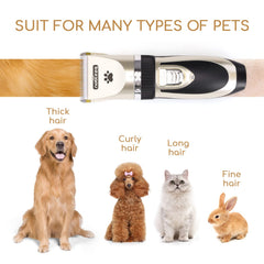 Nobleza B78 - Dieren Tondeuse Set - 4 Opzetkammen - Voor Huisdieren Katten & Honden - Draadloos •
