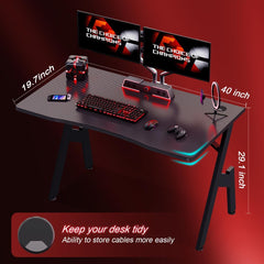 Gaming bureau - Gaming desk - Gaming tafel - 100x50 cm - Zwart - HLDIRECT