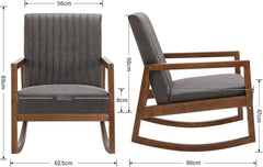 Schommelstoel - Fauteuil met armleuning - Relaxfauteuil - Relaxstoel - Grijs - Chairus