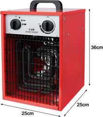 Ventilatorkachel - Elekrtische kachel - 5000W - Rood - Aufun