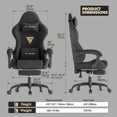Ergonomische Bureaustoel -  Office Chair - Gamestoel - Volwassenen - Zwart - ST