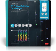 Nedis SmartLife-kerstverlichting - Gordijn - Wi-Fi - RGB - 180 LED's - 3.00 m - Android / IOS