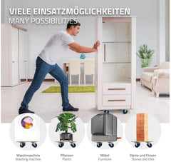 Meubelroller - Transportroller - Met remmen - Ø77 cm - tot 800 kg - ECD Germany •