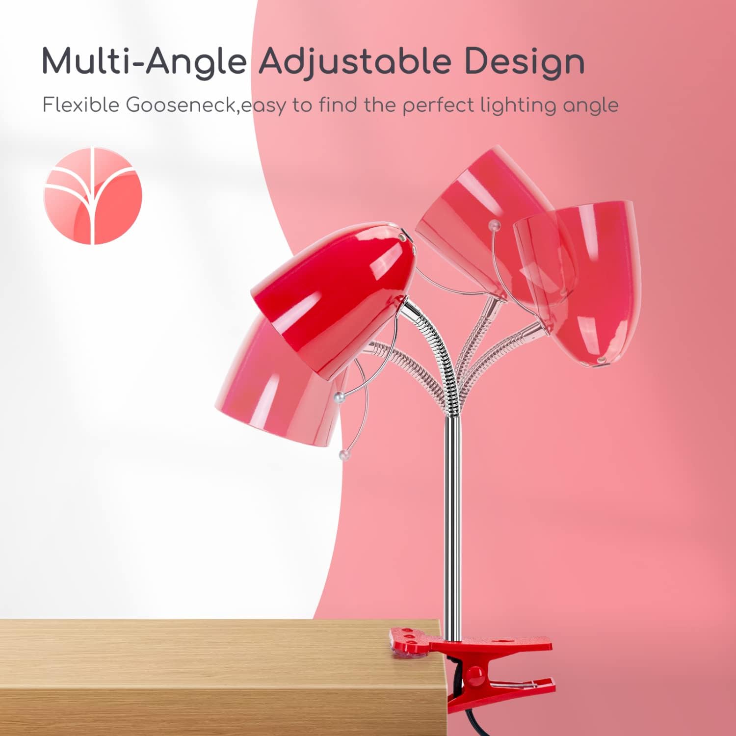 Tafellamp - Bureaulamp - Leeslamp - Rood - Aigostar