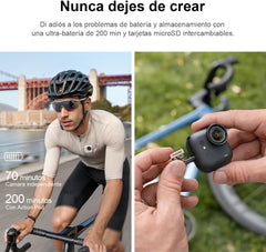 Insta360 GO Ultra Standard Bundle Arctisch Wit - Kleine 4K-camera, handsfree, lichtgewicht en draagbaar, lage helderheid, overal te monteren, FlowState-stabilisatie, 200 minuten batterijduur