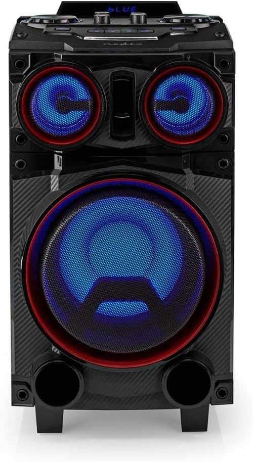 Nedis Bluetooth®-party-luidspreker | max. batterijduur: 6,5 uur | 120 W | draaggreep | partylicht | equalizer | zwart