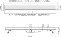 Aquamarin® Douchegoot - 110 cm - RVS - Sifon