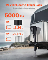 Elektrische steunpoot aanhangwagen - Caravan - 2200kg - 255-860 mm - Zwart - SUNCENT