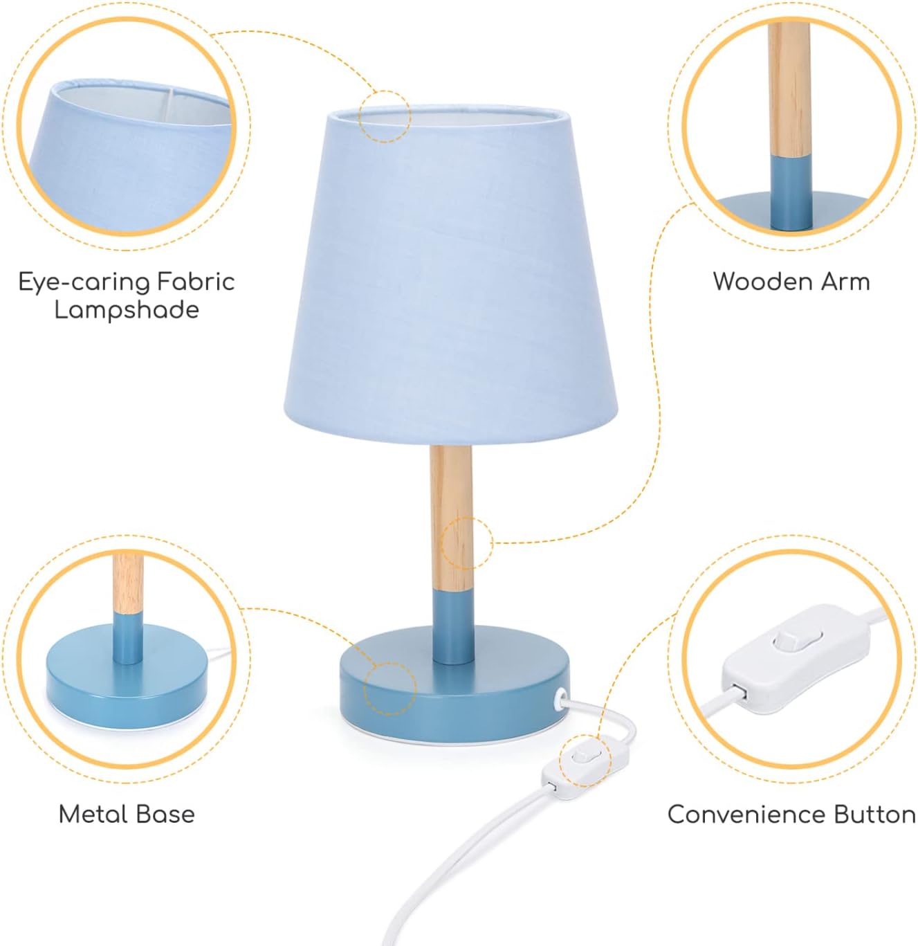 Aigostar Nachtlampje - Bedlamp - Tafellamp - E14 - 2 stuks