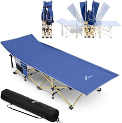 Veldbed, logeerbed, inklapbaar, 188 x 71 x 37 cm, tot 204 kg, campingbed, extra breed, voor camping, reizen, tuin, outdoor, binnen