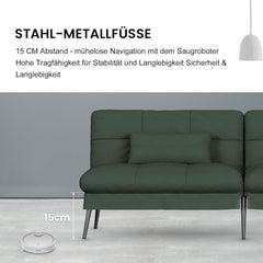 Slaapbank 2 persoons - Logeerbed - Bedbank - 174x51x72 cm - Groen - COMHOMA