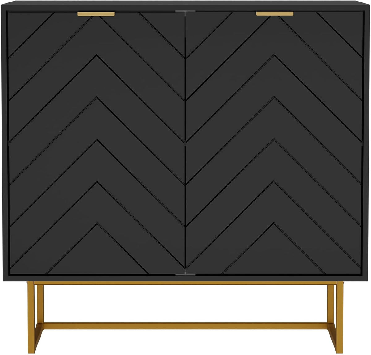Dressoir met 2 deuren, commode met poten en verstelbare planken, keukenkast, dressoir, multifunctionele kast voor woonkamer, eetkamer, hal, slaapkamer, 80 x 40 x 77,5 cm, zwart
