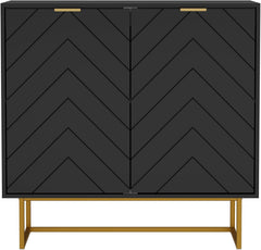 Dressoir met 2 deuren, commode met poten en verstelbare planken, keukenkast, dressoir, multifunctionele kast voor woonkamer, eetkamer, hal, slaapkamer, 80 x 40 x 77,5 cm, zwart