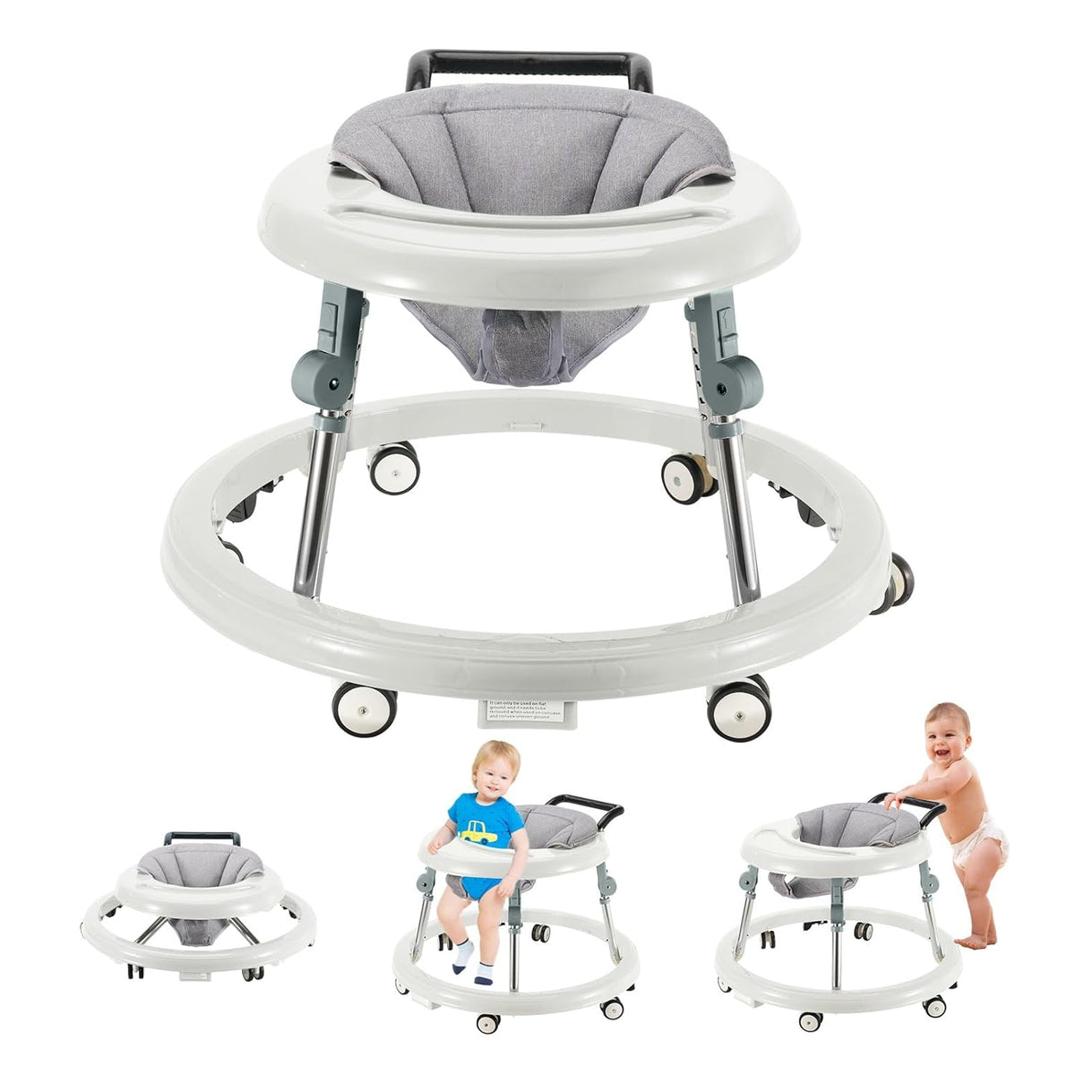 Loopstoel - Baby walker - Loopwagen - Opvouwbaar - Wit