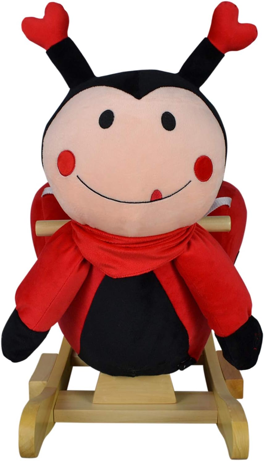 Infantastic® Schommeldier - pluche, vanaf 1 jaar, voor baby en kind, olifant/eenhoorn/luiaard/lieveheersbeestje/schaap, met riem, muziek, handvat, voetensteun, schommelstoel, hobbelspeelgoed,