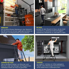 MASKO® Trapladder - Huishoudtrap - Keukentrap - Anti-Slip - Zwart