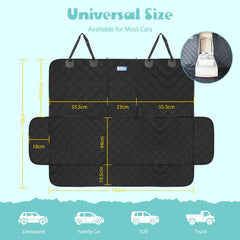 Hondendeken auto achterbank - hondenmat - 137x121 cm - Zwart - Nobleza