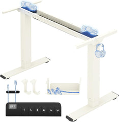 Zit sta bureau - Elektrisch - Verstelbaar - Bureauframe - Cremewit - E1-PRO - FLEXISPOT