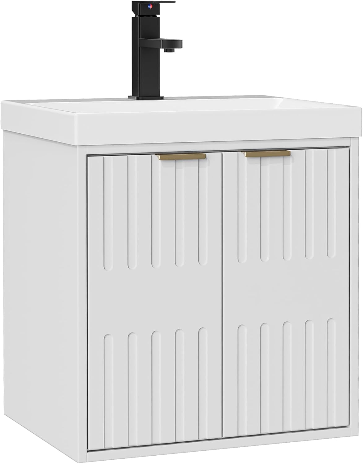 UEV Wastafel klein met onderkast voor gastentoilet hangend 49cm, wit
