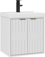 UEV Wastafel klein met onderkast voor gastentoilet hangend 49cm, wit