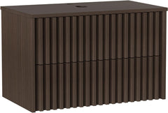 UEV Wastafelonderkast voor gastentoilet/kleine badkamer, wastafel klein 81 cm, badkamerkast, badkamerkast, wastafelonderkast hangend, wastafel voldoende opbergruimte ruimtebesparend, donkerbruin, zonder wastafel