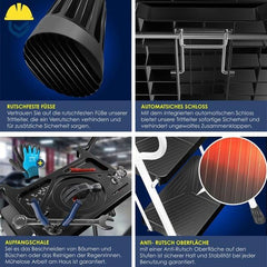 MASKO® Trapladder - Huishoudtrap - Keukentrap - Anti-Slip - Zwart